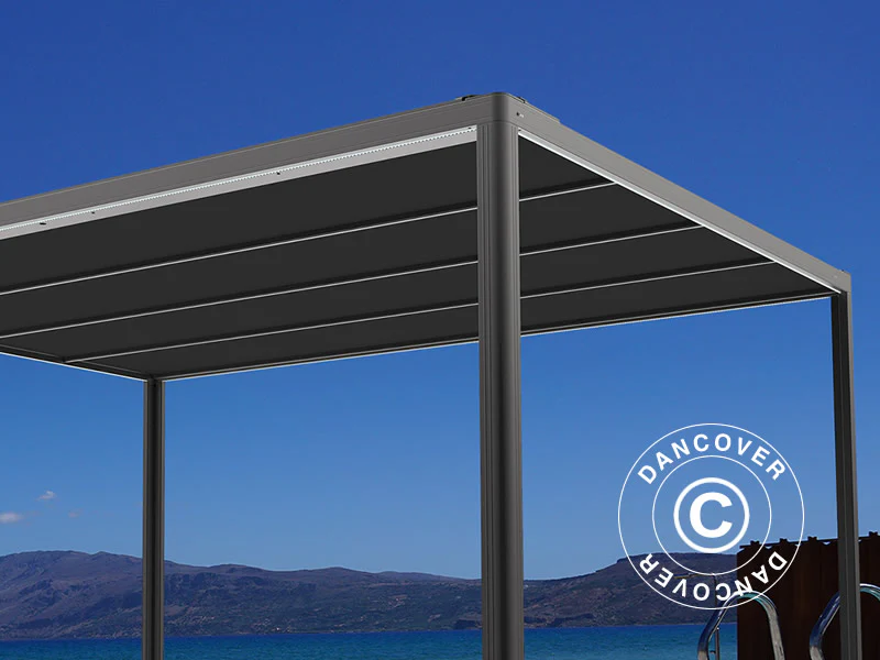 Pergola paviljong San Fernando, 4x4m, Svart/Mörkgrå - Image 4