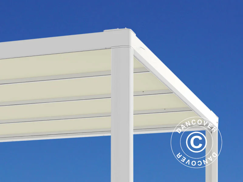 Pergola paviljong San Fernando, 4x4m, Vit/Beige - Image 4