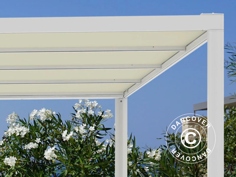 Pergola paviljong San Fernando, 4x4m, Vit/Beige - Image 5