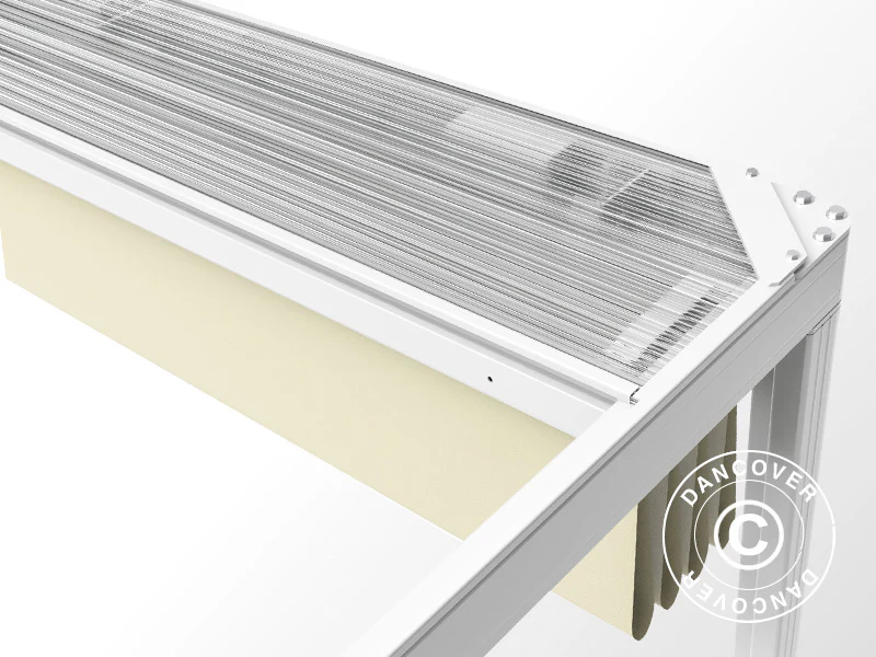 Pergola paviljong San Fernando, 4x4m, Vit/Beige - Image 8