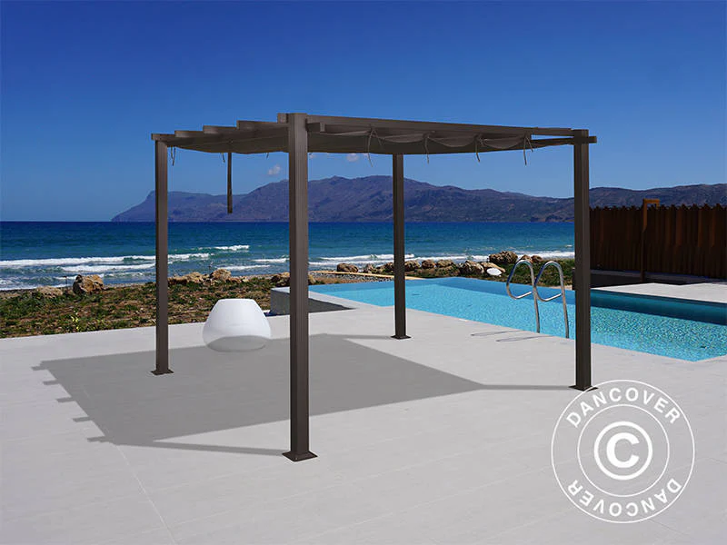 Pergola paviljong Santa Cruz, 3x4m, Mörkgrå - Image 3