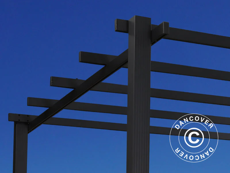 Pergola paviljong Santa Cruz, 3x4m, Mörkgrå - Image 5