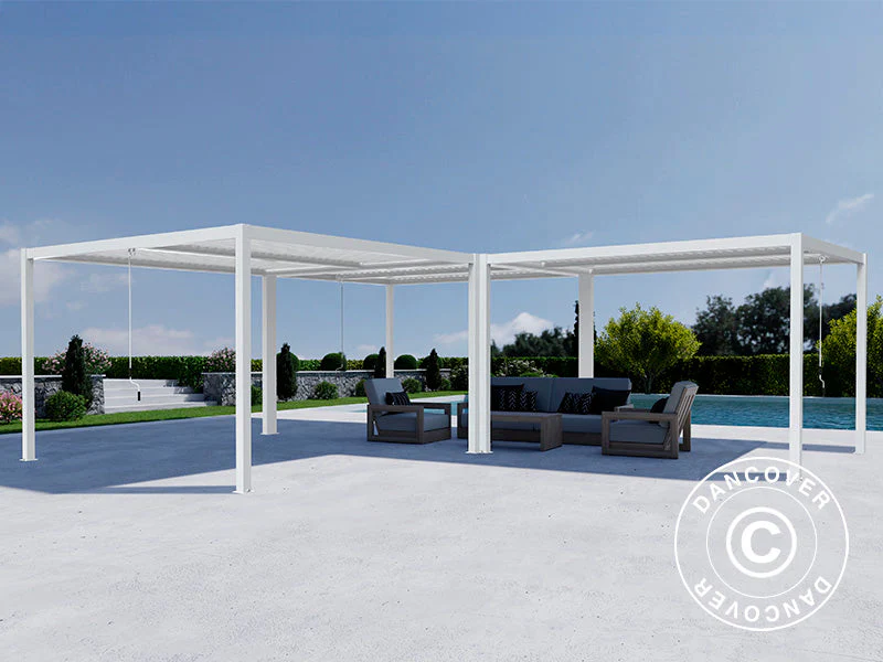 Bioklimatisk pergola paviljong San Pablo Alu+, 3x4m, 4x4m, 3x5,8m, Vit, 3 st. - Image 2