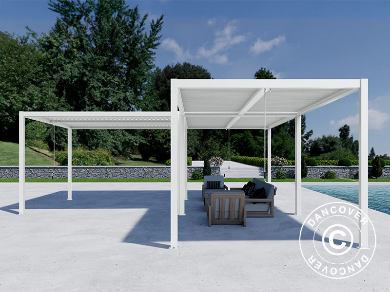 Bioklimatisk pergola paviljong San Pablo Alu+, 3x4m, 4x4m, 3x5,8m, Vit, 3 st. - Image 4
