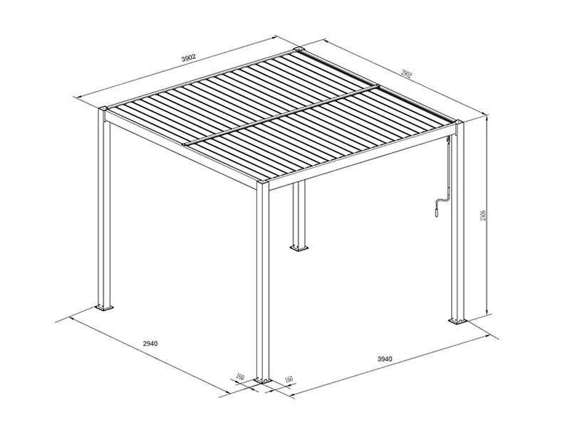Bioklimatisk pergola paviljong San Pablo Alu+, 3x4m, 4x4m, 3x5,8m, Vit, 3 st. - Image 7