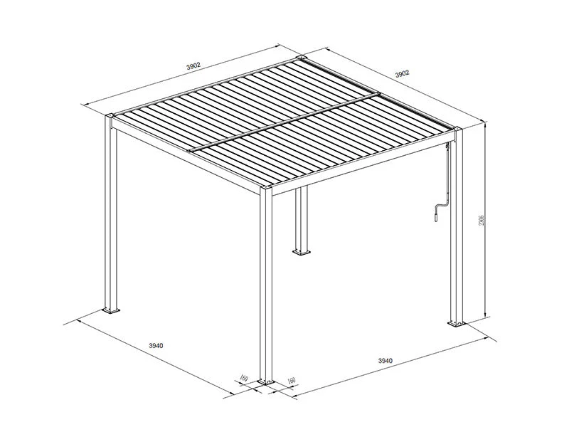 Bioklimatisk pergola paviljong San Pablo Alu+, 3x4m, 4x4m, 3x5,8m, Vit, 3 st. - Image 8