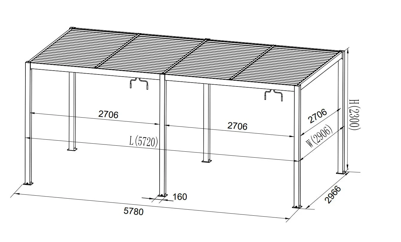 Bioklimatisk pergola paviljong San Pablo Alu+, 3x4m, 4x4m, 3x5,8m, Vit, 3 st. - Image 9