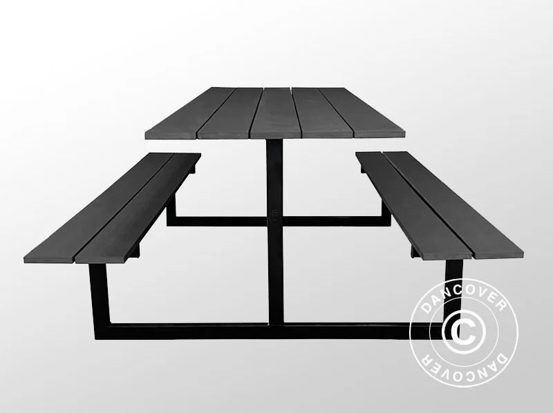 Picknickbord, nonwood, 1,75x1,5m, Svart/Antracit - Image 3