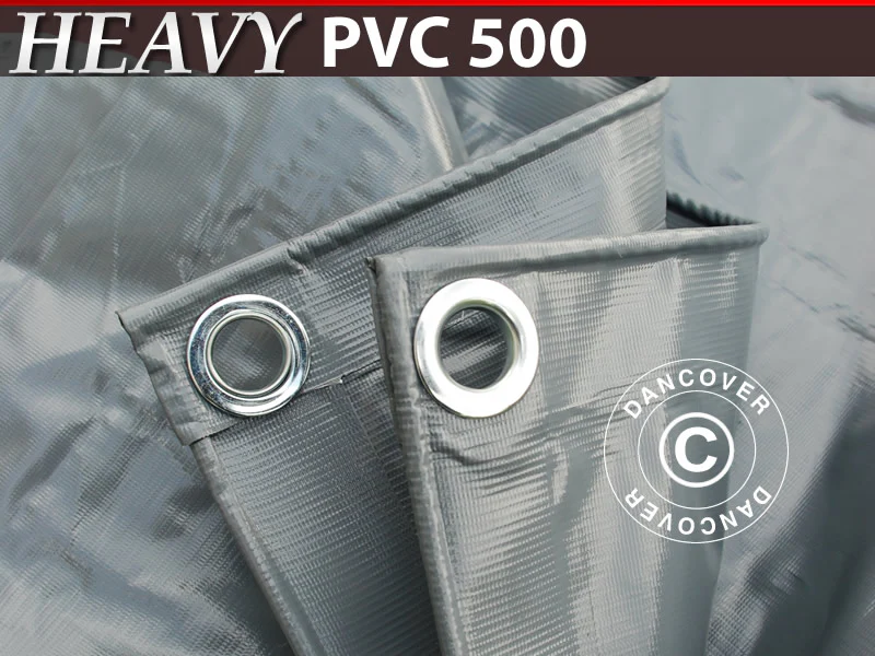 Presenning 2x2m, PVC 500 g/m², Grå