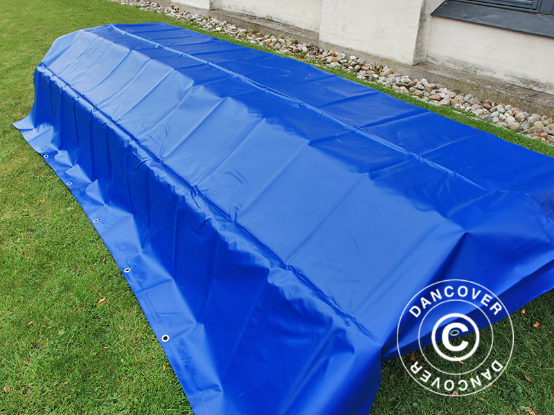 Presenning 4x6m, PVC 570g/m², Blå - Image 6