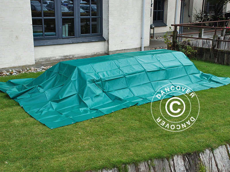 Presenning 4x6m, PVC 570g/m², Grön - Image 10