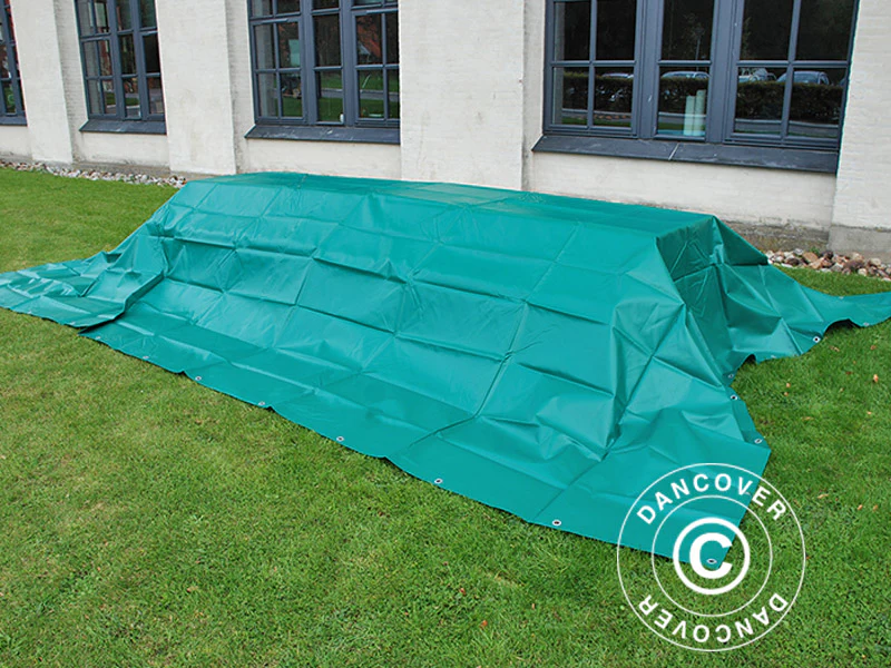 Presenning 4x6m, PVC 570g/m², Grön - Image 9