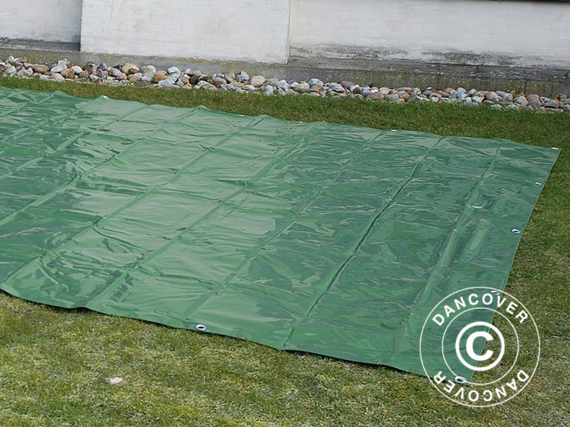 Presenning 4x6m, PVC 600g/m² Grön, Flammhämmande - Image 9