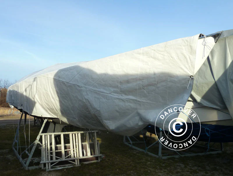 Presenning 6x10m, PE 300g/m², Vit - Image 2