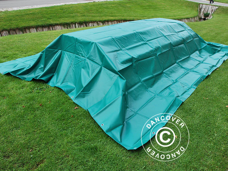 Presenning 6x10m, PVC 570g/m², Grön - Image 10