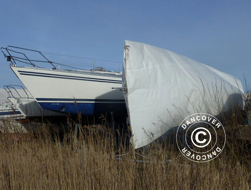 Presenning 6x12m, PE 300g/m², Vit - Image 3
