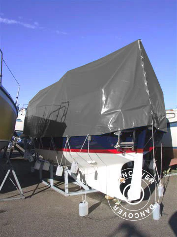 Presenning 6x12m, PVC 500g/m², Grå - Image 2