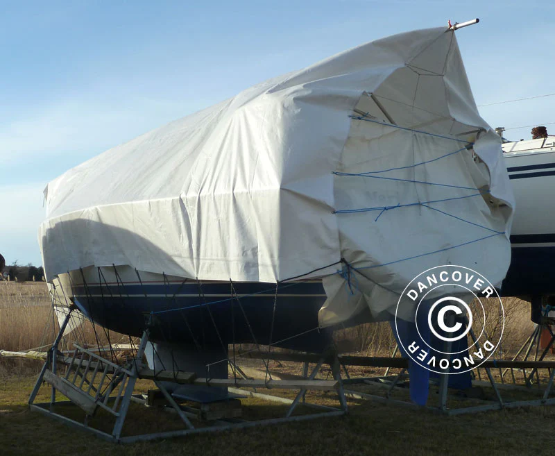 Presenning 6x14m, PE 300g/m², Vit - Image 2