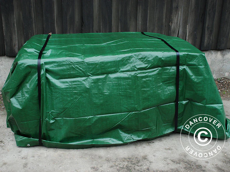 Presenning 6x8m, PE 150g/m², Grön - Image 8