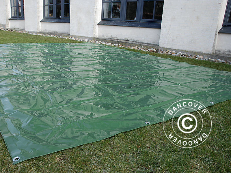 Presenning 8x10m, PVC 500g/m², Grön, Flammhämmande - Image 7