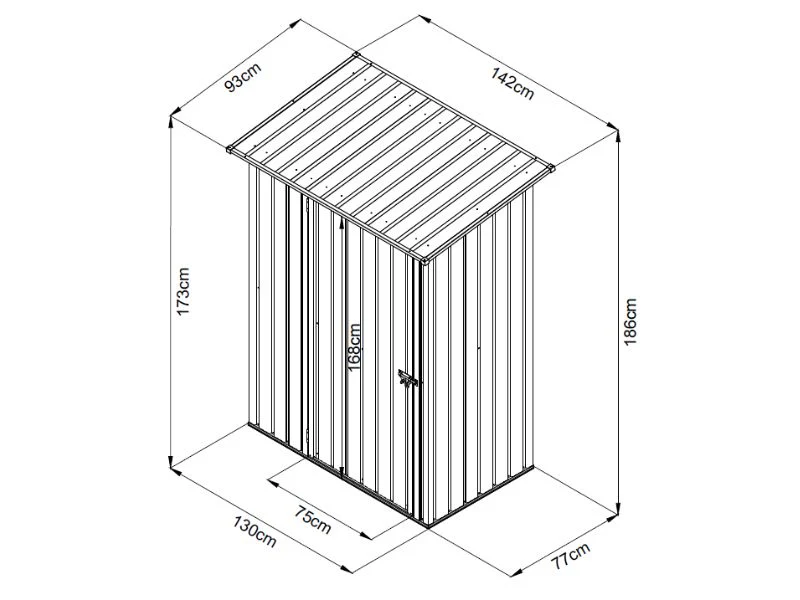 Redskapsbod 1,42x0,93x1,86m, 1,3m², ProShed®, Antracit - Image 5