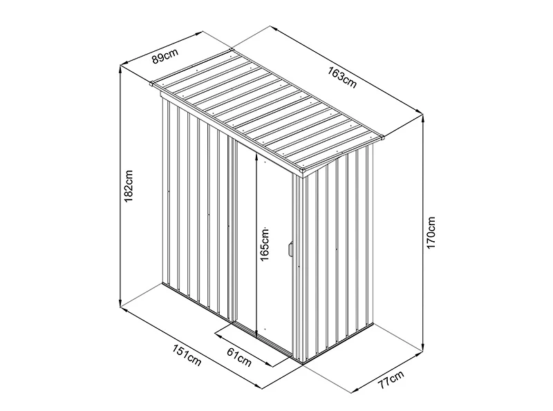Redskapsbod, 1,63x0,89x1,82m ProShed®, 1,45m², Antracit - Image 8