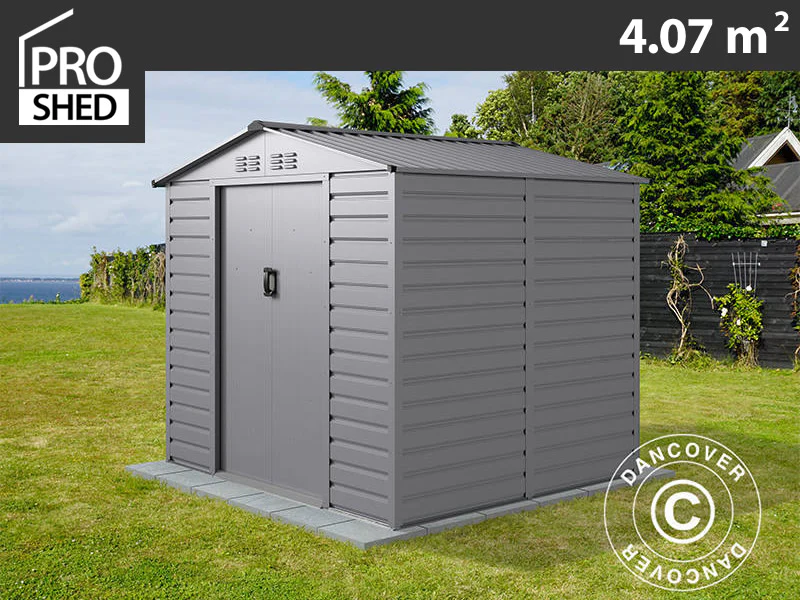 Redskapsbod 2,13x1,91x1,90m, 4,07m², ProShed®, Aluminium Grå
