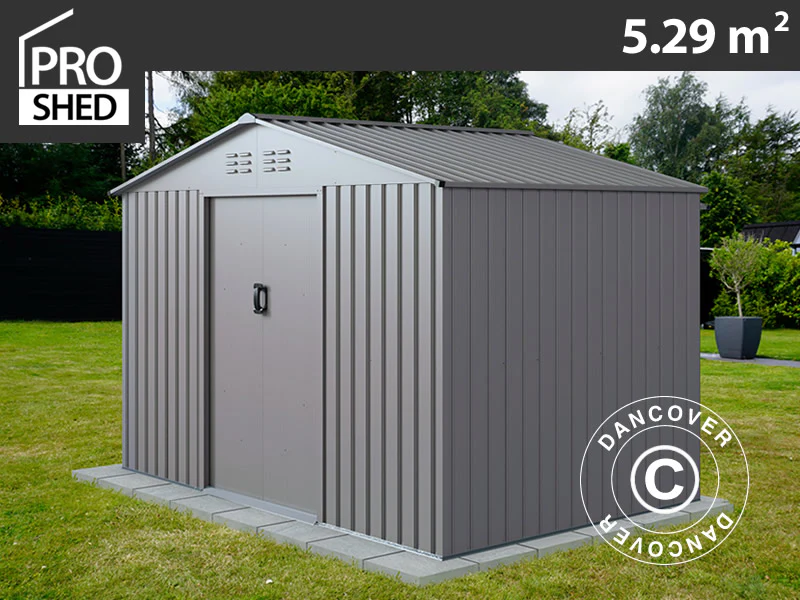 Redskapsbod 2,77x1,91x1,92m, 5,29m², ProShed®, Aluminium Grå