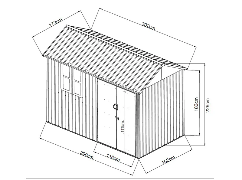 Redskapsbod, 3,02x1,72x2,29m, 5,19m², Antracit/Vit - Image 9