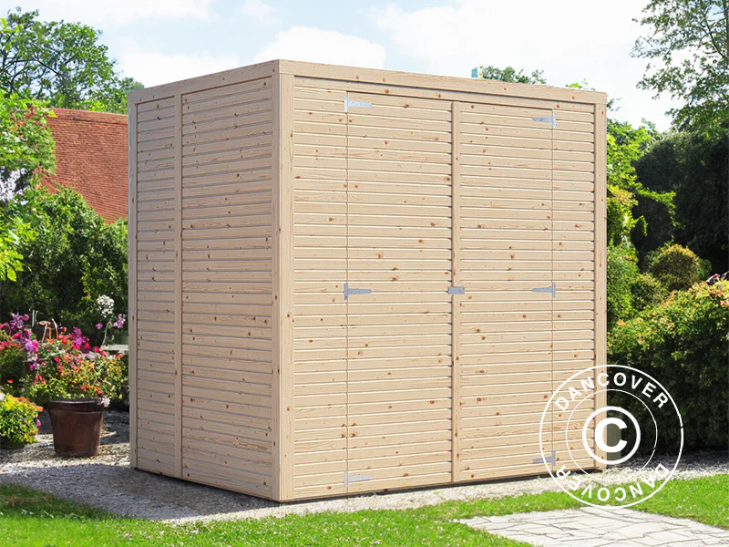Redskapsbod, Bertilo Cubico 2, 2,07x1,57x2,08m, 3,2m², Naturlig - Image 2