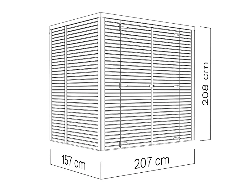 Redskapsbod, Bertilo Cubico 2, 2,07x1,57x2,08m, 3,2m², Naturlig - Image 5