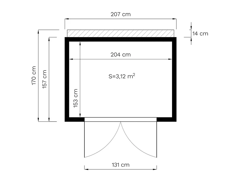Redskapsbod, Bertilo Cubico 2, 2,07x1,57x2,08m, 3,2m², Naturlig - Image 6