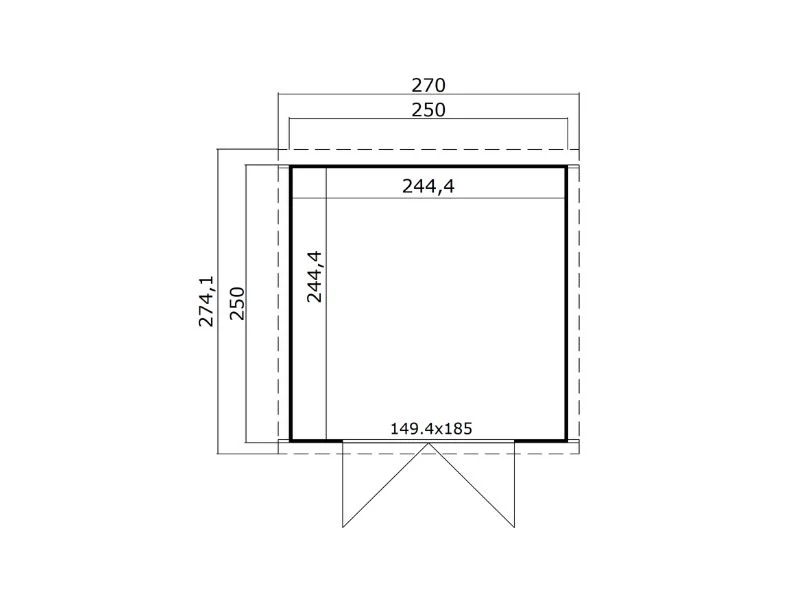 Redskapsbod i trä Torvik med takfönster, 2,5x2,5x2,45m, 6,25m2, Naturlig - Image 3