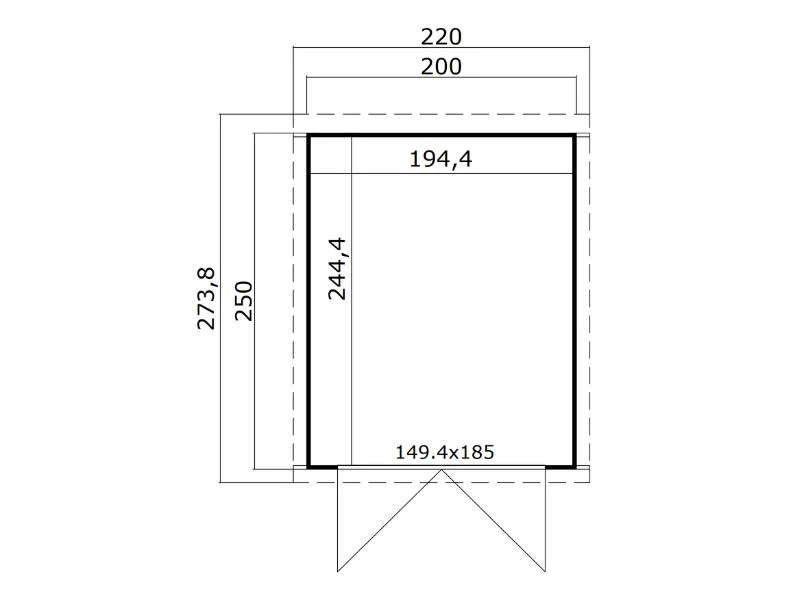 Redskapsbod i trä Torvik med takfönster, 2x2,5x2,45m, 5m2, Naturlig - Image 3
