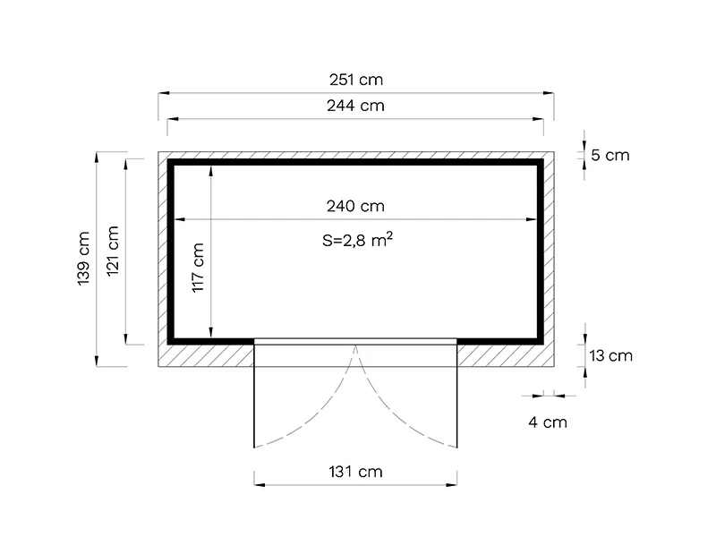 Redskapsbod i trä, Bertilo Alster 2, 2,44x1,21x2,11m, 2,96m² - Image 7