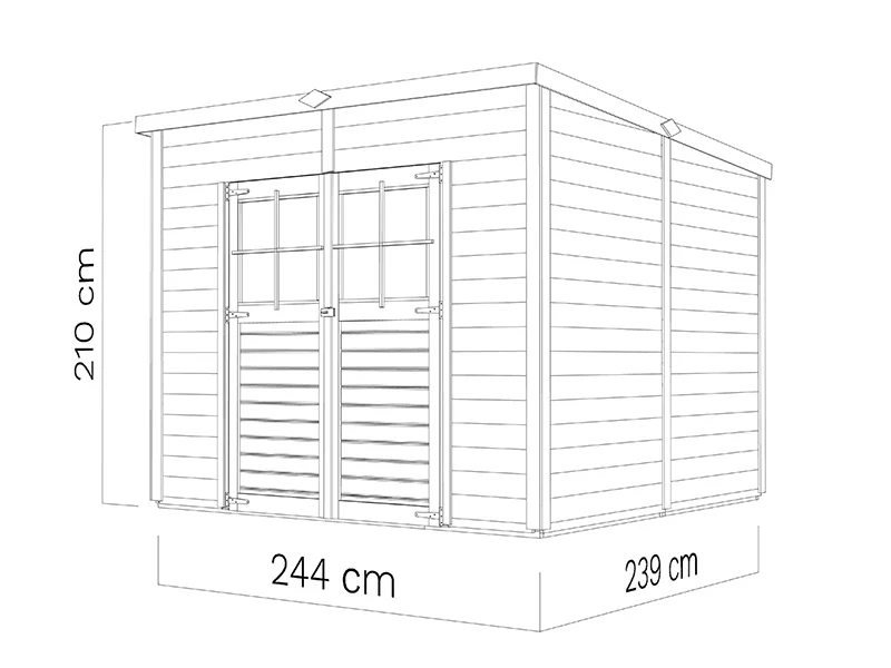 Redskapsbod i trä, Bertilo Alster 4, 2,44x2,39x2,1m, 5,83m² - Image 6