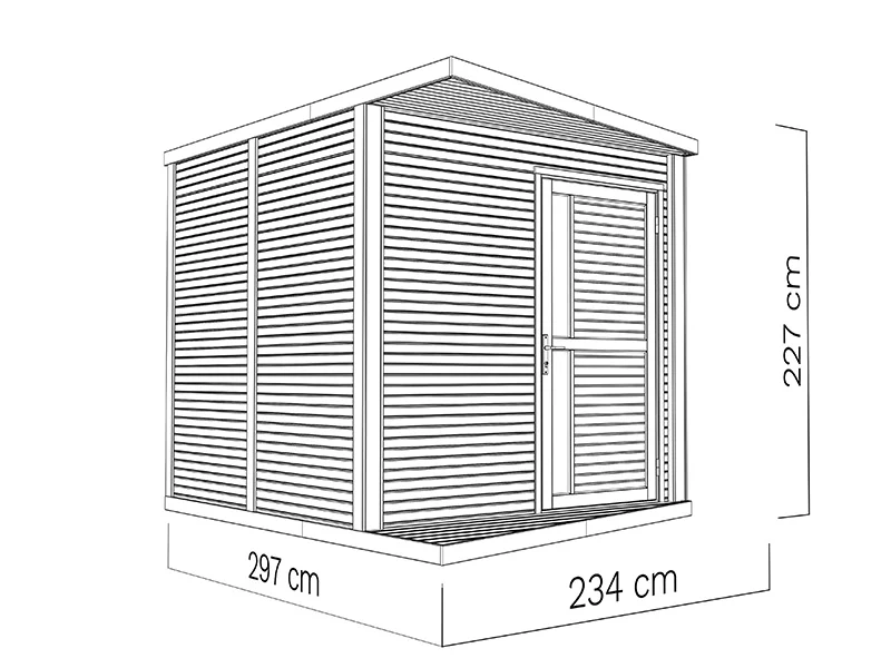 Redskapsbod i trä, Bertilo Concept, 2,34x2,97x2,27m, 7m², Antracit - Image 7