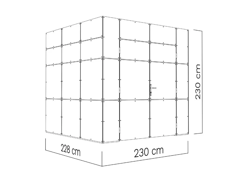 Redskapsbod i trä, Bertilo HPL 1, 2,3x2,28x2,3m, 5,24m², Antracit/Grå - Image 10