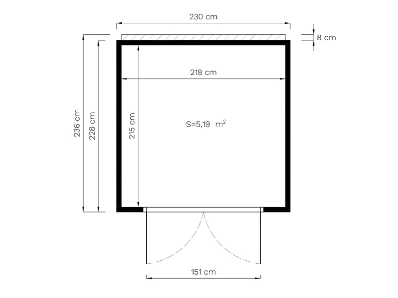 Redskapsbod i trä, Bertilo HPL 1, 2,3x2,28x2,3m, 5,24m², Antracit/Vit - Image 14