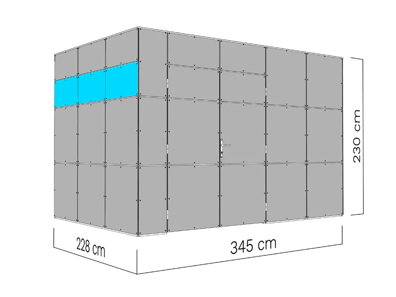Redskapsbod i trä, Bertilo HPL 2, 3,45x2,28x2,3m, 7,86m², Antracit/Grå - Image 14
