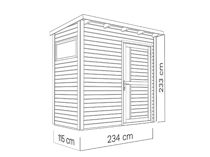 Redskapsbod i trä, Bertilo Pentus 1, 2,34x1,15x2,33m, 2,55m², Grå - Image 5