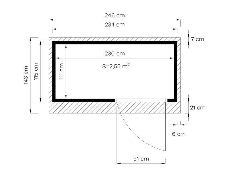 Redskapsbod i trä, Bertilo Pentus 1, 2,34x1,15x2,33m, 2,55m², Natur - Image 6