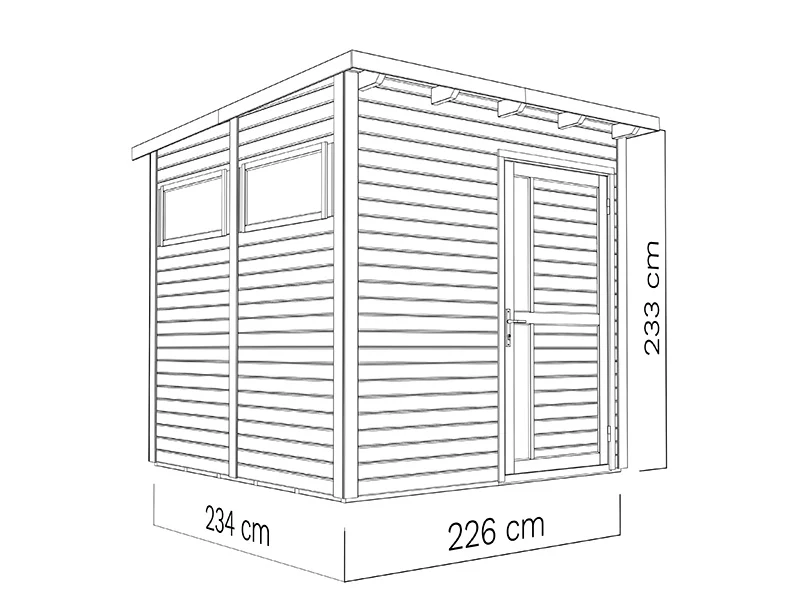 Redskapsbod i trä, Bertilo Pentus 2, 2,26x2,34x2,33m, 5,1m², Grå - Image 5