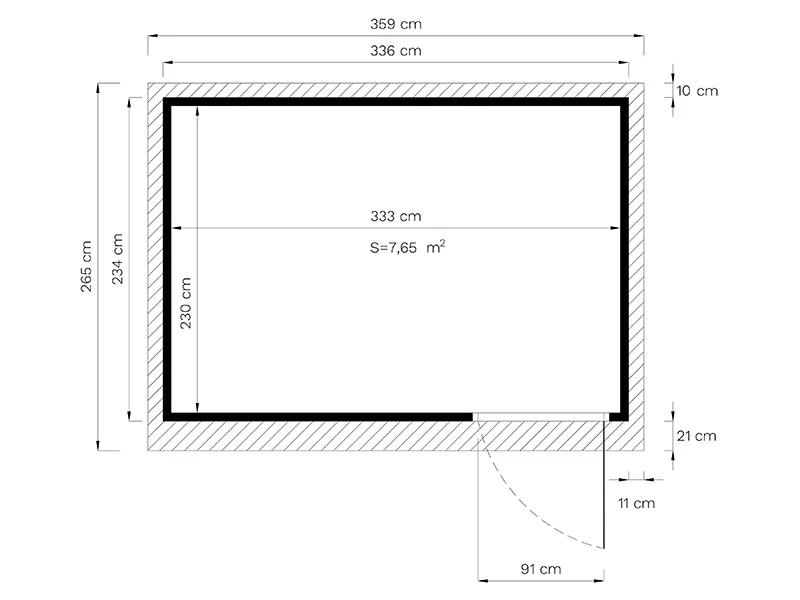 Redskapsbod i trä, Bertilo Pentus 3, 3,37x2,34x2,33m, 7,65m², Natur - Image 6