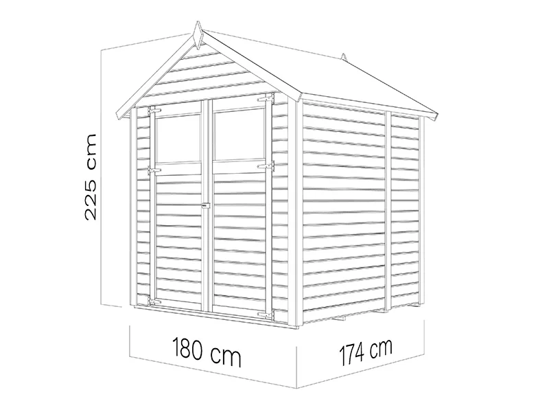 Redskapsbod i trä, Bertilo Sylt 2, 1,8x1,74x2,25m, 3,1m² - Image 6