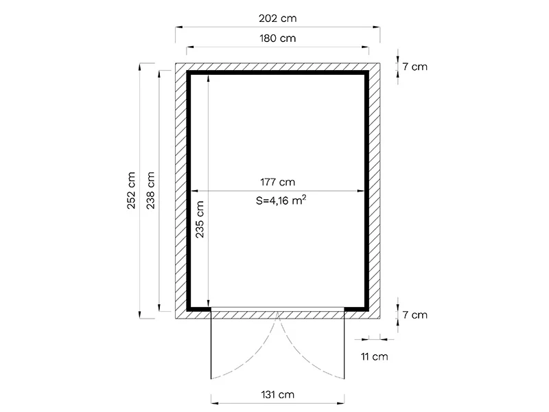 Redskapsbod i trä, Bertilo Sylt 3, 1,8x2,38x2,25m, 4,28m² - Image 6