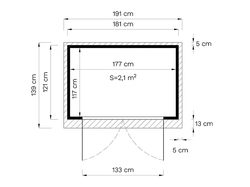 Redskapsbod i trä, Bertilo Timmo 1, 1,81x1,21x2,11m, 2,19m², Antracit - Image 8
