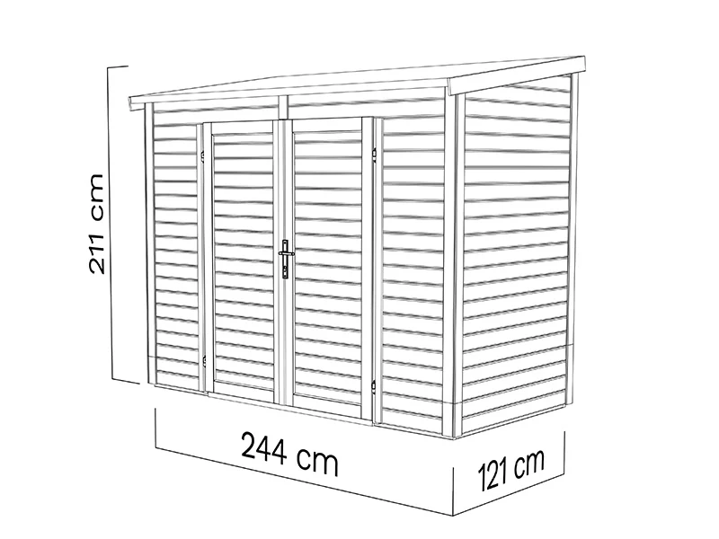 Redskapsbod i trä, Bertilo Timmo 2, 2,44x1,21x2,11m, 2,95m² - Image 6