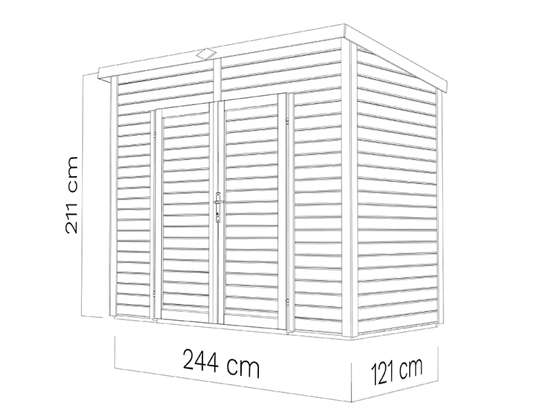 Redskapsbod i trä, Bertilo Timmo 2, 2,44x1,21x2,11m, 2,95m² - Image 7