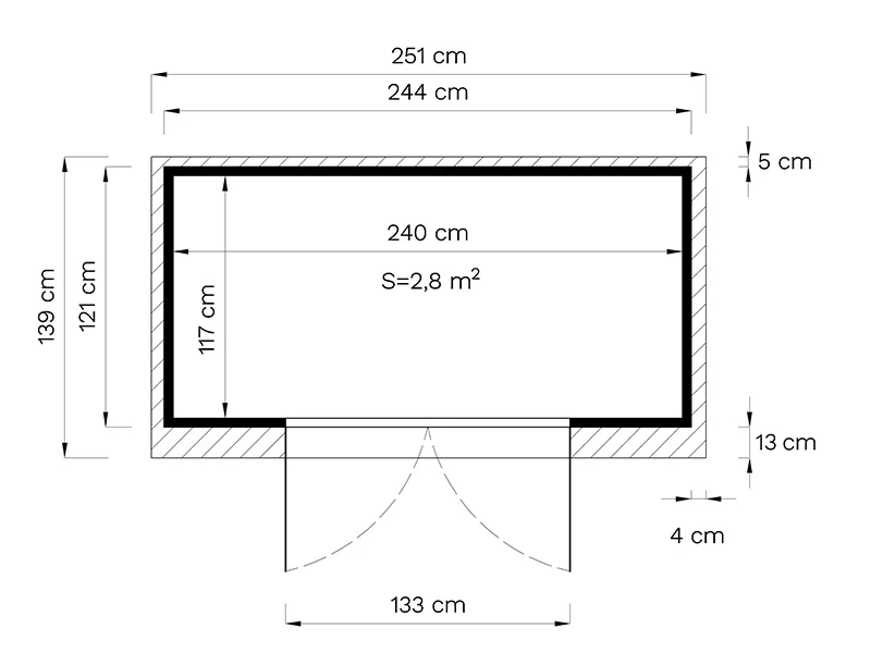 Redskapsbod i trä, Bertilo Timmo 2, 2,44x1,21x2,11m, 2,95m² - Image 8
